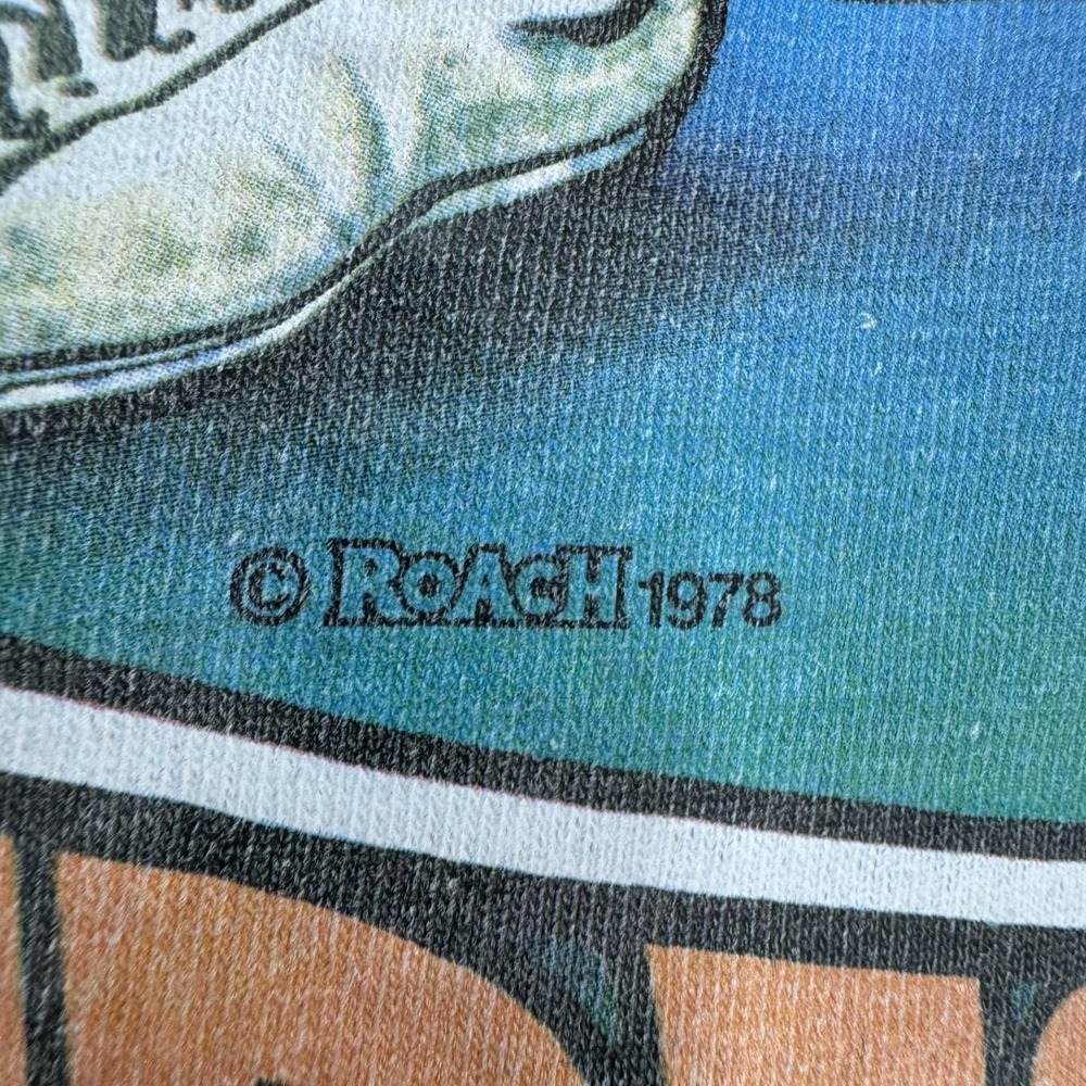 Ched T-Shirt Mens Large Light Blue 1978 Roach Wrestling Graphic Single Stitch - Picture 3 of 8